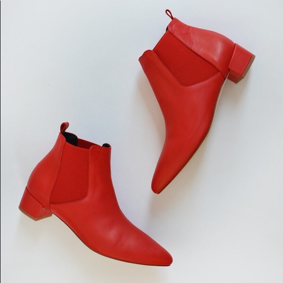 Miista Shoes - Miista red leather bootie